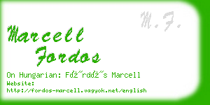 marcell fordos business card
